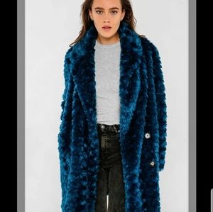 Fur & Square Faux Fur Coat Unreal Fur Fur